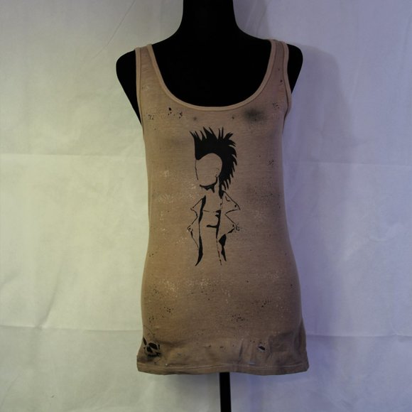 Punk Girl Shirt Handmade Distressed Destroyed - Picture 1 of 4